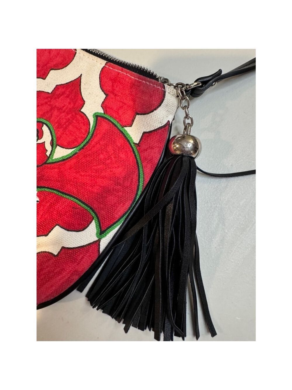 Brighton Red White Fabric Crossbody Bag - Picture 6 of 6